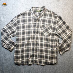 Still Water Supply Co Button-Up Shirt Black Brown Flannel Long Sleeve Men's 2X